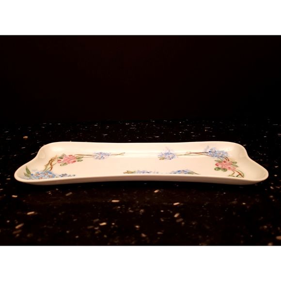 Vintage Moritz Zdekauer MZ Austria Bread Celery Tray Trinket Vanity Dish Flowers - Picture 4 of 9